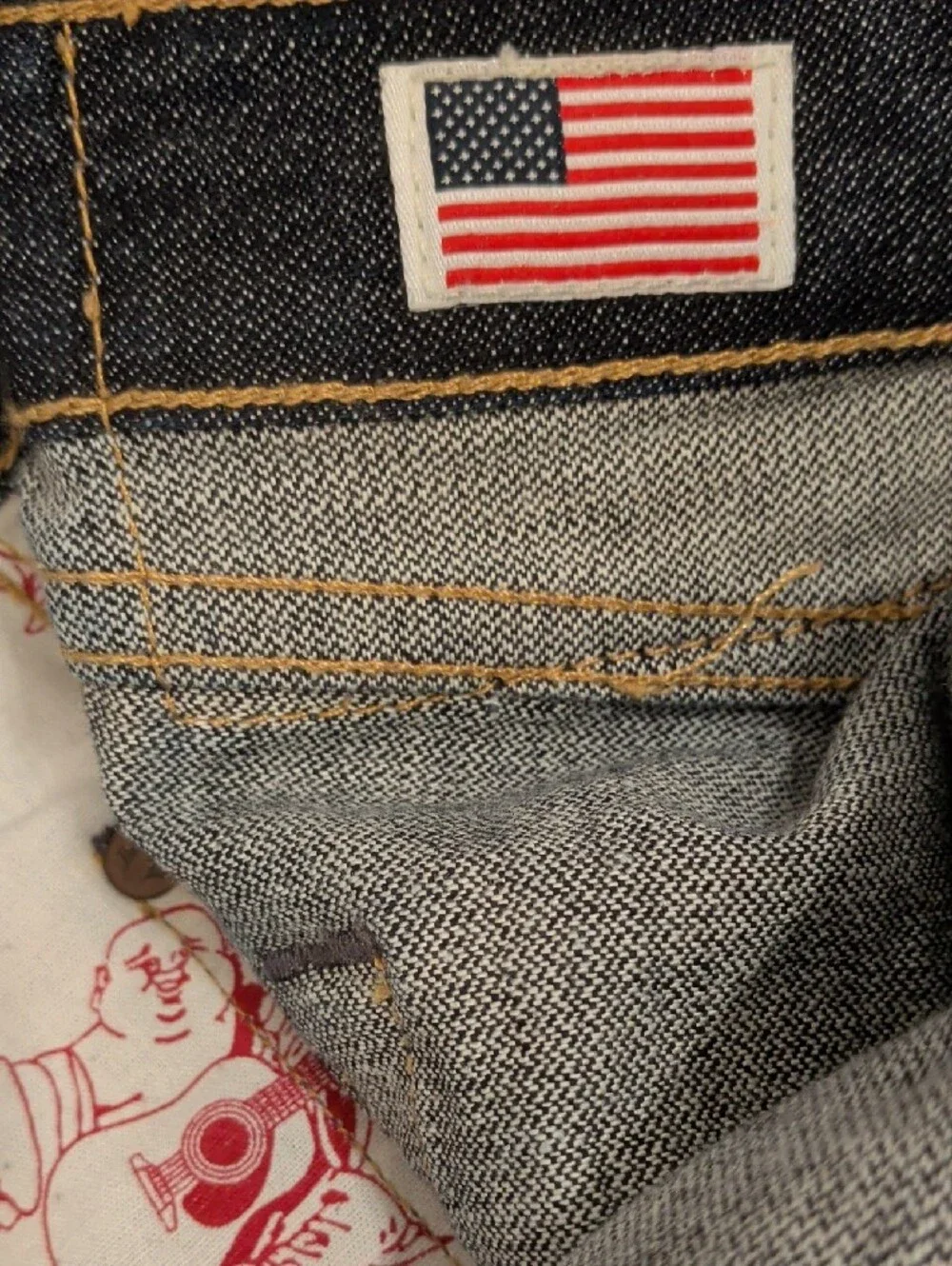 True Religion Bobby Dark Blue Denim Straight Jeans 38W34L Button Fly USA Made